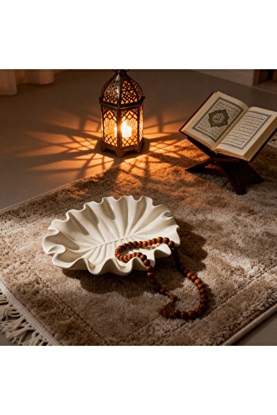 FYNDO Ramadan Decorative Ceramic Leaf Tray – Modern Sculptural Dish & Jewelry...