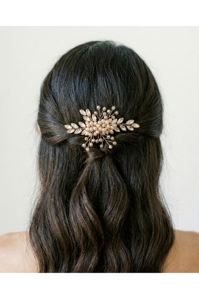 gelinmz Stylish and Elegant Wedding and Engagement Bridal Crown and Hair Accessory with Completely Handmade Crystal Stones