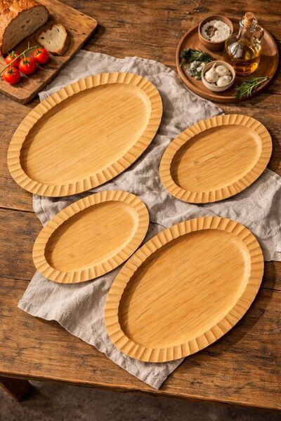 TB Tamer Bayrakçeken Masaj Aletleri Ve Tıbbi Ürün Bamboo Oval Serving Plate S...