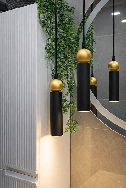 VENON Noir 2.Li Sarkıt Siyah-Eskitme Toplu⭐Metal Tavan Sarkıt Modern Avize GÜ...