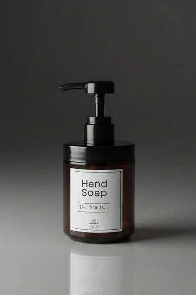 Mienda Home Set of 2 Amber Glass Soap Dispensers 220 ml - Hand Soap & Dish Wash Set |   Sb220
