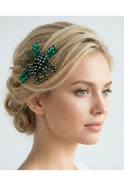 gelinmz Coroană de mireasă și accesoriu de păr pentru nuntă și logodnă, cu pi...