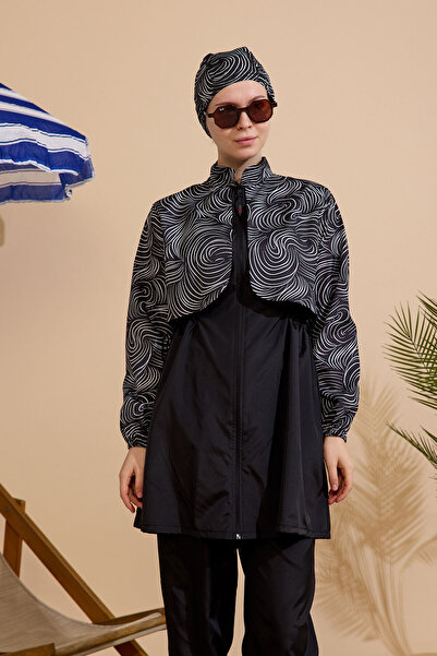 GAVLİA Women's Hijab Swimsuit 4-Piece Set - Full Coverage with Zipper..