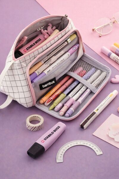 GlassySKY Cutie de creioane din pânză Oxford de mare capacitate Suport pentru...