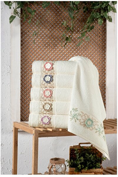 Fiesta Бамбукова 6-пакетна кутия с кърпи за ръце и лице Nergis 50x90 cm