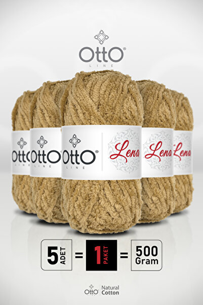 Otto Lena - Mustard - 5 Pack - 100Gr/75M - Foxfur Fur Yarn