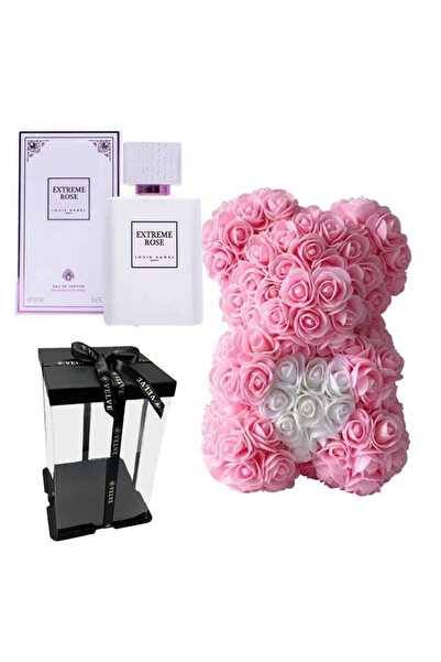 velve Set cadou fete, Ursulet floral roz, Parfum Louis Varel Extreme Rose 100...