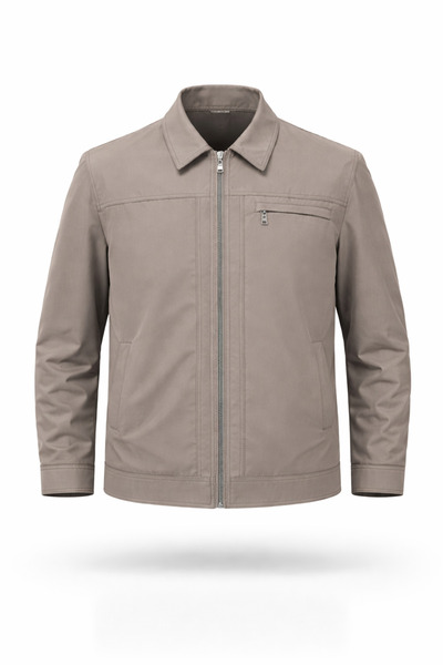 REGOS Men's Mink Oversize Classic Collar Thin Summer Seasonal Coat