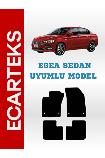 Ecarteks Fiat Egea Sedan 2015 Ve Sonrası Uyumlu Klipsli Kaymaz Taban Paspas Seti