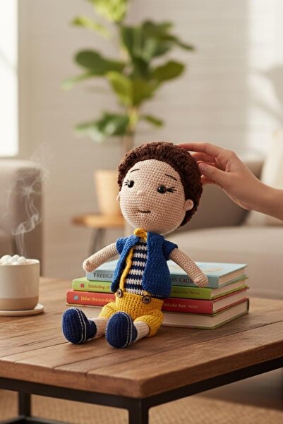 Ellayda El Yapımı Amigurumi Oyuncak Erkek Bebek Örgü Oyun Arkadaşı
