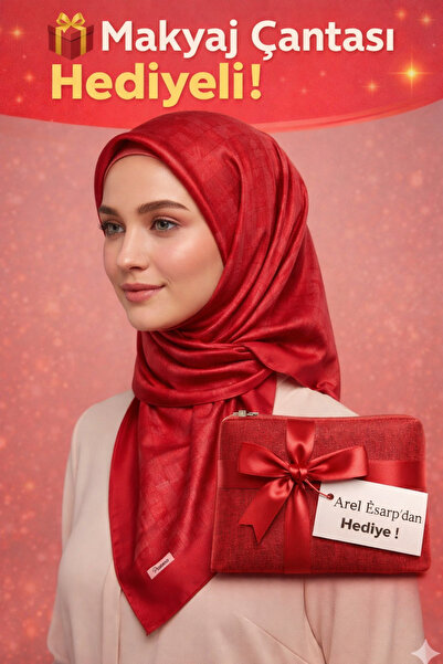 Picasso وشاح كريستالي أحمر بمظهر حريري – تصميم أنيق من التويل 90×90