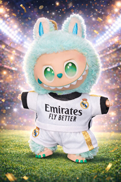 OEM Λούτρινο μπρελόκ - τύπος Labubu - 15 cm - ντυμένο με εμφάνιση της Ρεάλ Μα...