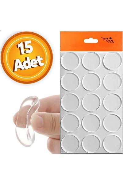 ZUZU MADE Yapışkanlı Şeffaf 22 mm Cam Tutucu Silikon Bazlı Ses Stoperi 15 Ade...