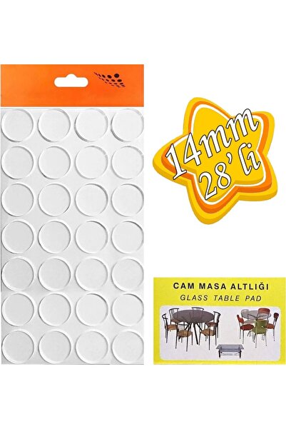 ZUZU MADE Yapışkanlı Şeffaf 14 mm Silikon Bazlı Ses Stoperi 28 Adet Cam Altlı...