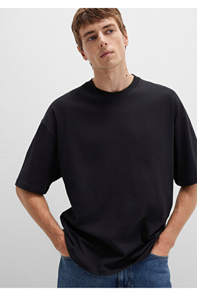 Mavi T-Shirt Μπλουζάκι Basic Μαύρο Με Λαιμόκοψη Crew Oversize / Φαρδύ Κόψιμο ...