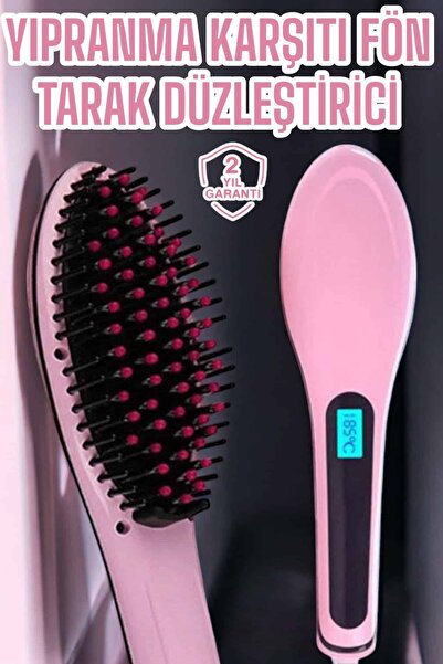 Lisinya Hair Straightener Comb with Blow-Dry Effect, Anti-Frizz, Rotating Cab...