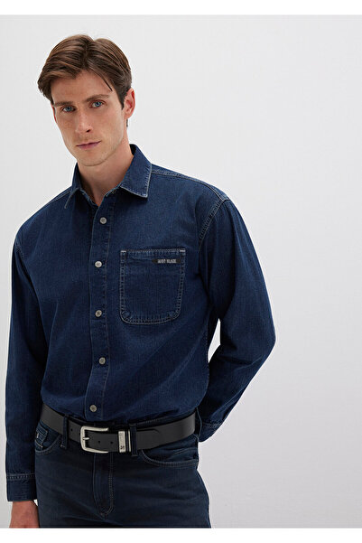 Mavi Aidan Black Vintage Indigo Blue Jean Shirt Regular Fit 0210588-90768