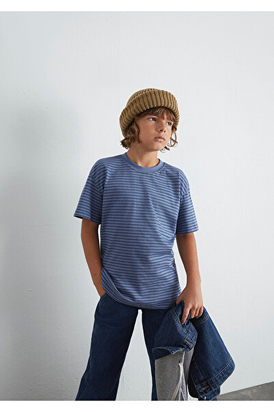 Mavi Tricou cu dungi Loose Fit / Croi lejer 6610390-90788