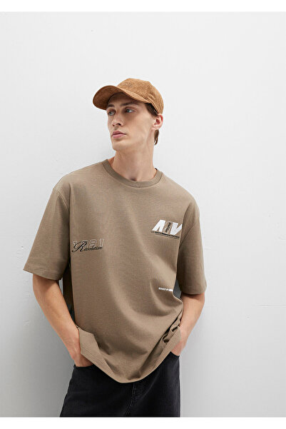 Mavi Printed Khaki T-Shirt Relaxed Fit / Comfortable Cut 0612912-70355