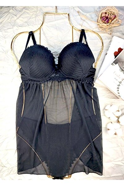 Veille Жіноча чорна мереживна сукня з відкритою спиною та балеринами