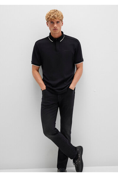 Mavi Black Polo Interlock T-Shirt Regular Fit / Standard Cut 0612876-900