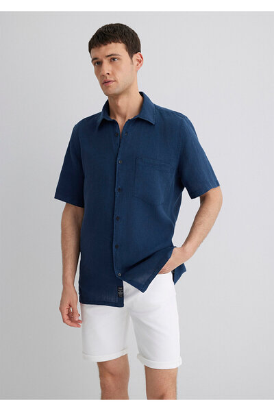 Mavi Navy Blue Linen Shirt Regular Fit / Regular Cut 0211473-82183