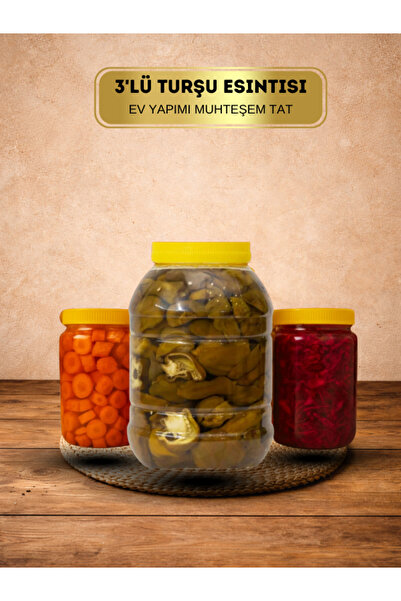 Baharat Şefi 3'lü Turşu Paketi 5KG Antep Biber Turşusu + 1KG Mor Lahana ve Ha...