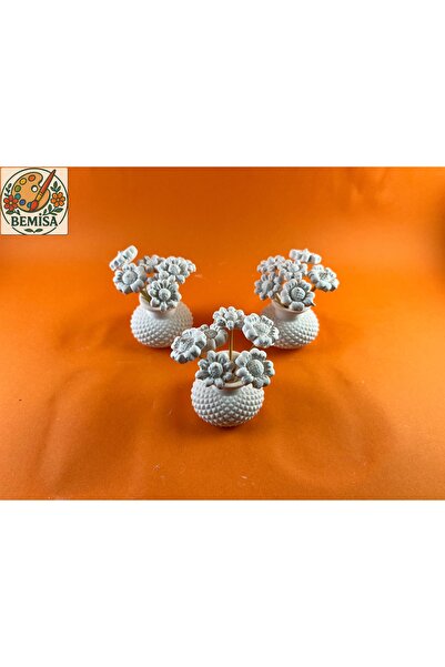 BEMİSA Mini Saksılı Çiçekler Ev Dekorasyon Yapay Çicek Mini Vazo