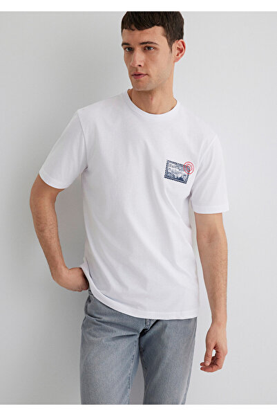 Mavi Istanbul B Printed White T-Shirt Regular Fit / Standard Cut 0612998-620