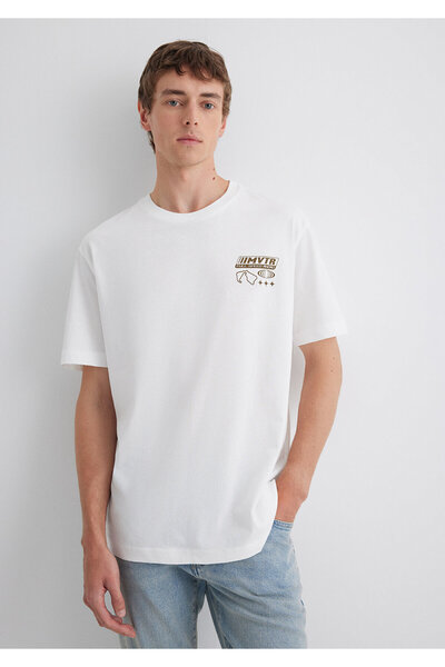 Mavi Printed White T-Shirt Loose Fit / Loose Relaxed Fit 0613032-70057