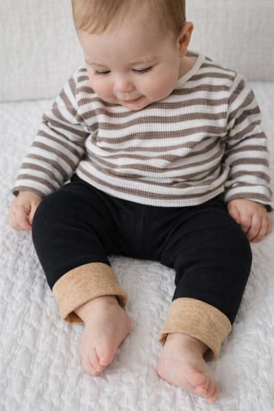 Katia&Bony Detailed baby towel leggings black