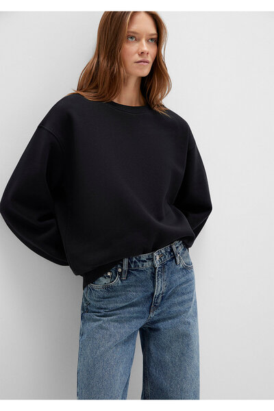 Mavi Чорний базовий світшот з горловиною Crew Neck 1610198900