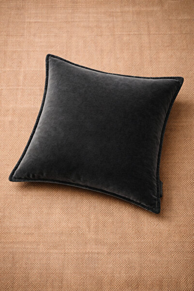 Alacastore Husa de perna din catifea gri antracit de culoare solida 43x43