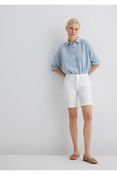 Mavi Alexis Gold Classic White Jean Shorts 1441530484