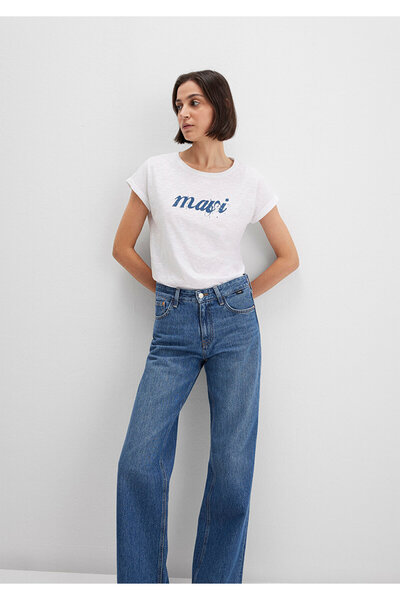 Mavi Logo Printed White T-Shirt Slim Fit / Slim Fit 166422-620