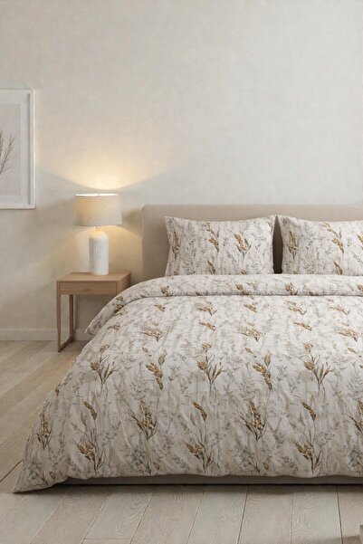Cottonest Cotton Double Duvet Cover Set with Flower Pattern