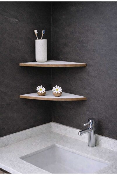 iDekor Triangular Corner Shelf 25 cm |   Minimal Design |   Set of 2 |   Bott...
