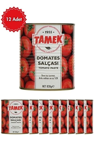 TAMEK Domates Salçası 830 gr x 12 Adet - Yoğun Kıvamlı ve Geleneksel Lezzet