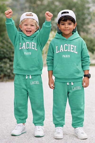 La ciel Paris Set cu slogan cu glugă La'ciel Paris