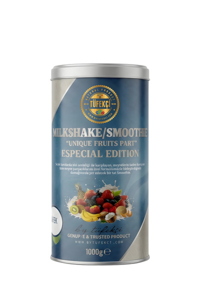 By Tüfekçi Çilek Aromalı ve Parçacıklı Milkshake & Smoothie İçecek Tozu 1000 ...