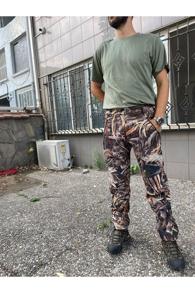 WİDİ Pantaloni de camuflaj pentru vânătoare în aer liber, cu model Saz, Softshel, impermeabili la zăpadă și la vânt