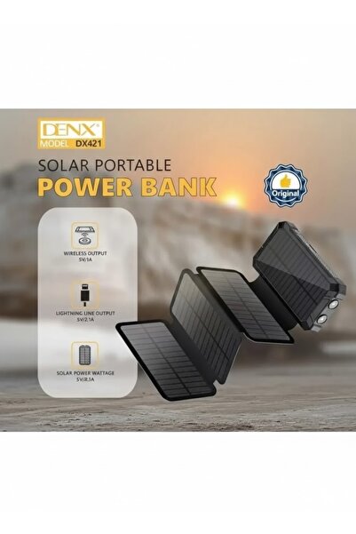 Generic DENX Solar Power Bank, Wireless Charging, 4 Output Types, and Foldabl...
