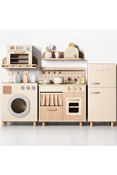 bebeLOGIC Set Bucatarie pentru Copii, Plita, Chiuveta, Masina Spalat Rufe, Fr...