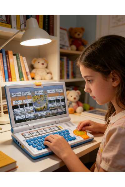 child toy لعبة كمبيوتر محمول مزودة بشاشة LED مدمجة مع لوحة مفاتيح وماوس للمعل...