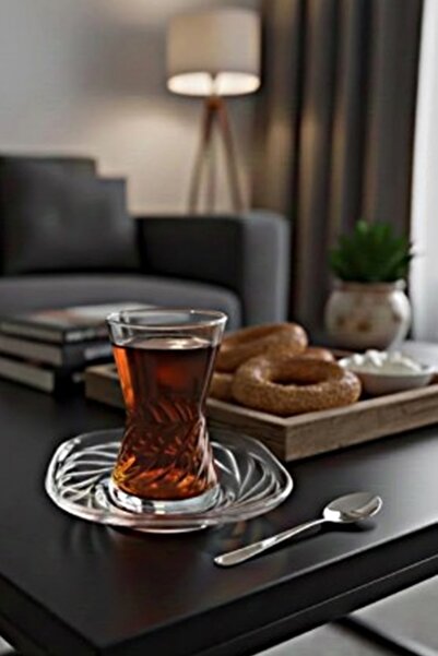 DECOSTYLE Meltem El İşçiliği Kesme Dekorlu Lav Derin 12 Parça Çay Seti - Şık ...