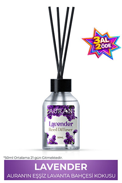 AURAN Lavanta Çubuklu Oda Kokusu Esansiyel Uçucu Yağ Lavander 50ml