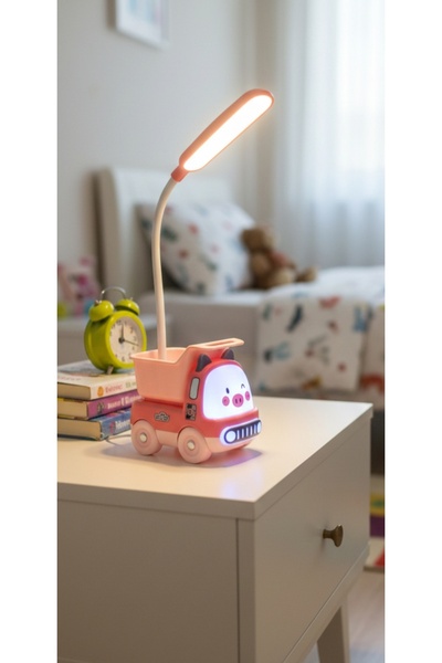 Home Kamyon Figürlü Masa Ve Gece Lambası Kablosuz Şarj Edilebilir