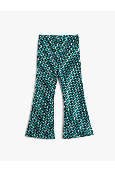 Koton بنطال بناتي منقوش باللون الفيروزي 3WKG40226AK