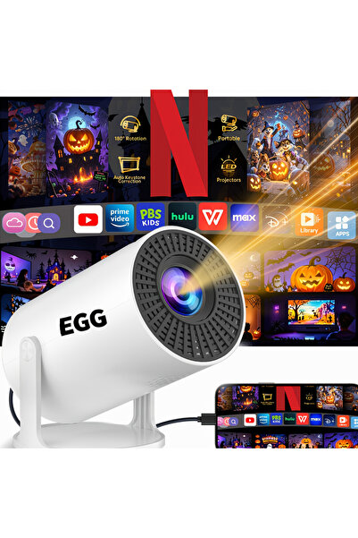 Magcubic جهاز عرض EGG Premium الذكي الصغير بدقة 4K - واي فاي 6، أندرويد 11، م...