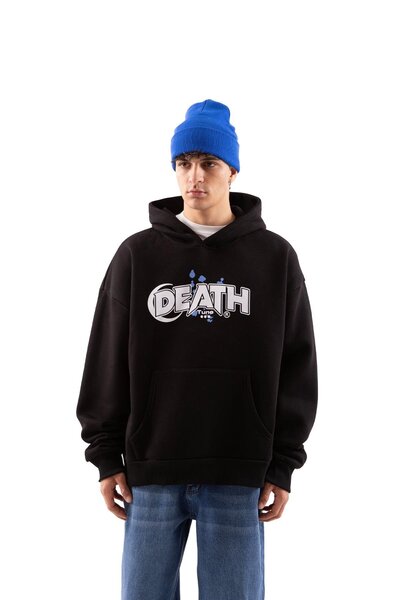 Flaw Wear Death Štampano Crna Oversize kroj Hoodie